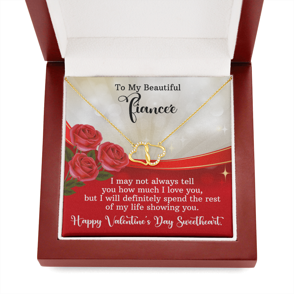 CardWelry My Beautiful Fiancée Necklace Gift, Valentine's Day Gift to Wife To Be, I may not always tell you I love you Jewelry