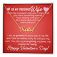 CardWelry To My Precious Wife Happy Valentine's Day Name Necklace Gift Jewelry 18k Yellow Gold Finish Standard Box