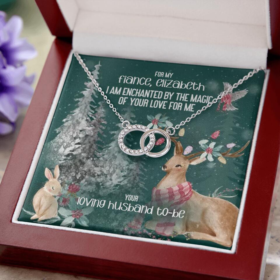CardWelry Christmas Gift To Fiancé Necklace Perfect Pair Cardwelry Necklace Gift for Her on Christmas Customizer