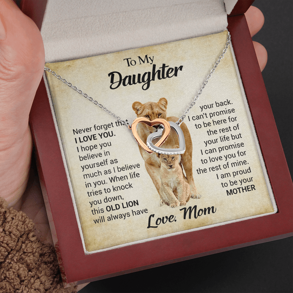 CardWelry Daughter Gift from Mom, Personalized Message Card, To My Daughter Necklace Gift From Mom Jewelry