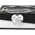 CardWelry Daughter Granddaughter Heart Shape Pendant/Bangle Customizer Bangle (Stainless)
