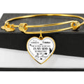 CardWelry Daughter Granddaughter Heart Shape Pendant/Bangle Customizer Bangle (Gold)