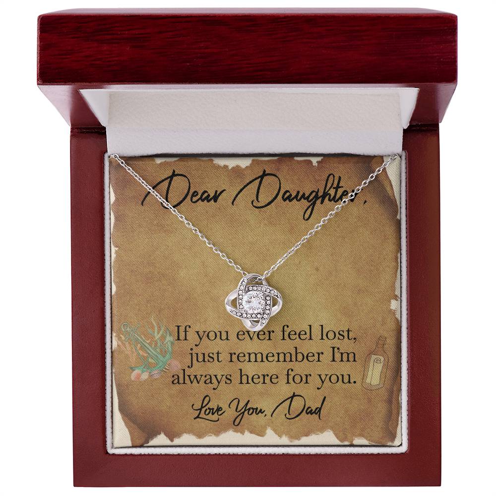CARDWELRYJewelryDear Daughter, If you ever feel lost, Love you, Dad Love Knot CardWelry Gift