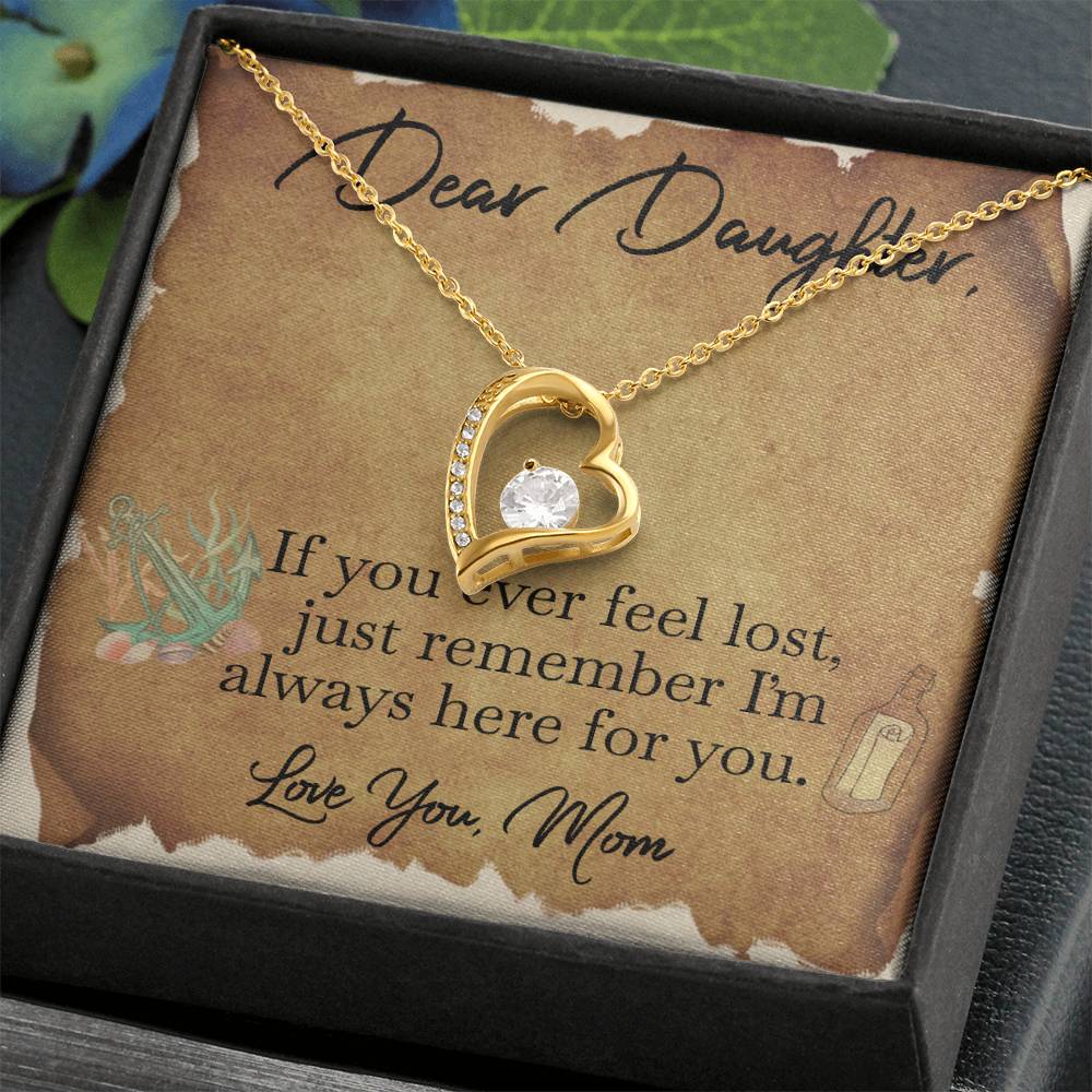 CARDWELRYJewelryDear Daughter, If you ever feel lost, Love you, Mom White Gold Forever Love Necklace