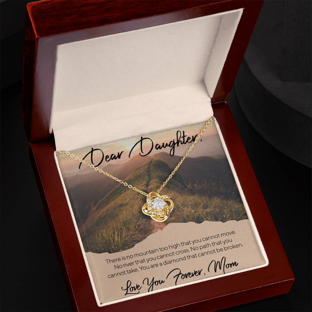 CARDWELRYJewelryDear Daughter, There is no mountain too high... from Mom Love Knot CardWelry Gift