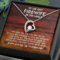 CardWelry Fire fighter Wife Gift, To The Best Firewife In the World Forever Love Necklace, Meaningful Gift for Fire Wife, Fire Fighter Wife Birthday Gift, from Husband Jewelry Standard Box