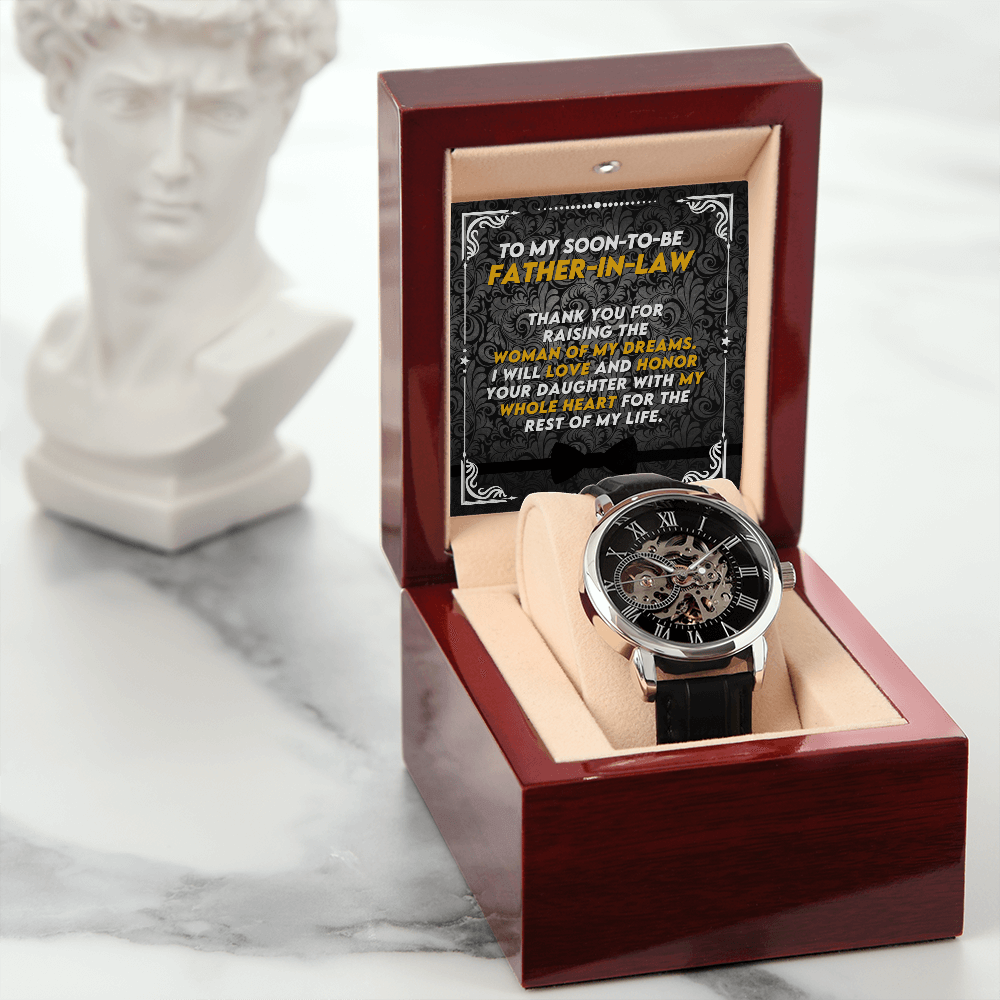 CardWelry Future Father In Law Gift from Son In Law, Luxury Watch Fathers Gift for Father-in-law from Son-in-Law, Father of the Bride Gift Watch