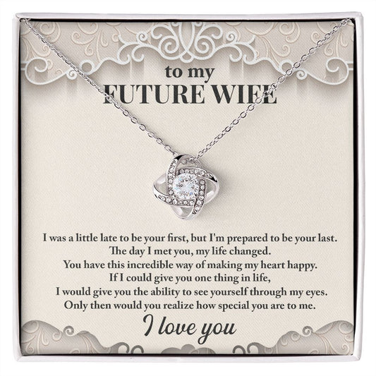 CardWelry Future Wife Gift Necklace Gift for Fiancé, Gift For Future Wife, Wife To Be Gift Jewelry 14K White Gold Finish Standard Box