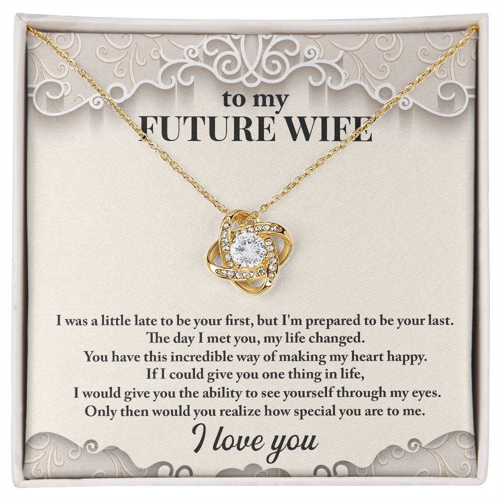CardWelry Future Wife Gift Necklace Gift for Fiancé, Gift For Future Wife, Wife To Be Gift Jewelry 18K Yellow Gold Finish Standard Box