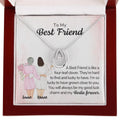 CardWelry Gift for Best Friend, To My Best Friend Good Luck Charm Bestie Forever Cardwelry Necklace Customizer Luxury Box W/LED