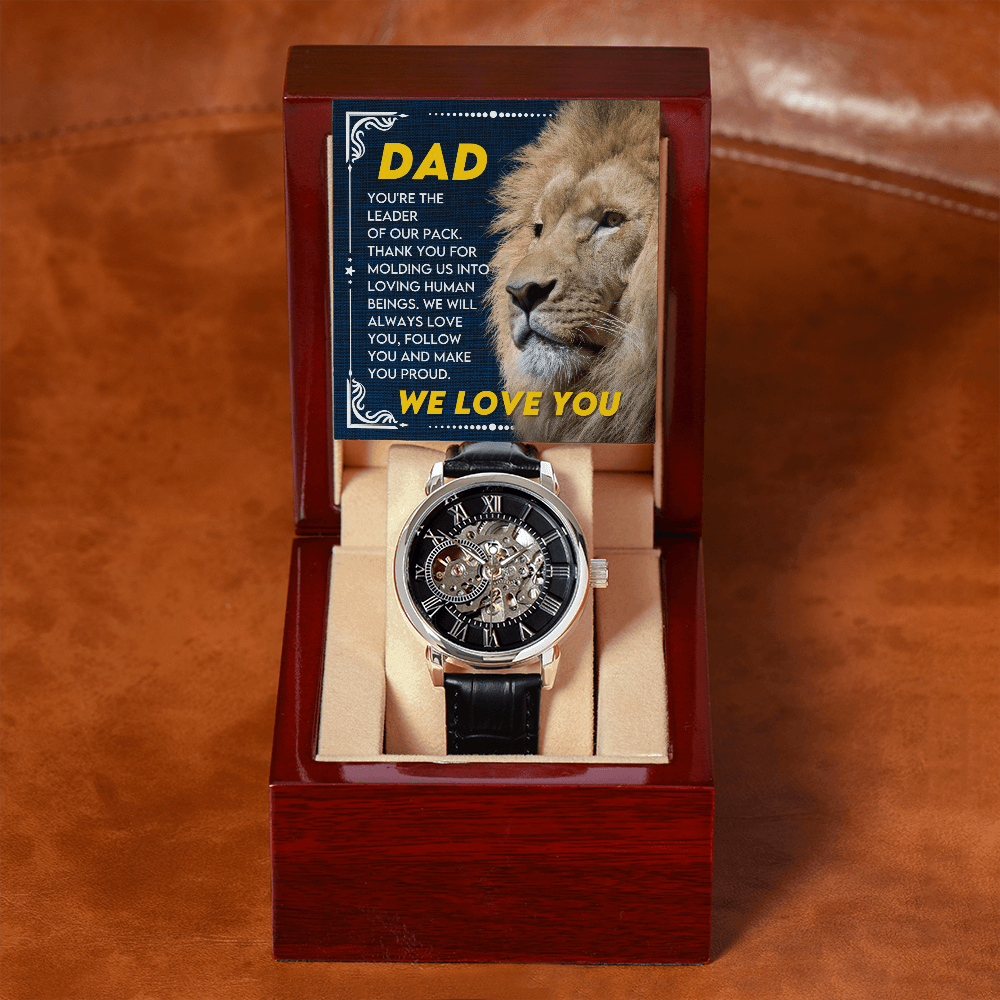 CardWelry Gift for Dad on Fathers Day from Daughter, Luxury Watch for Dad, Dad Birthday Gift, Best Watch for Dad with Message Card Watch