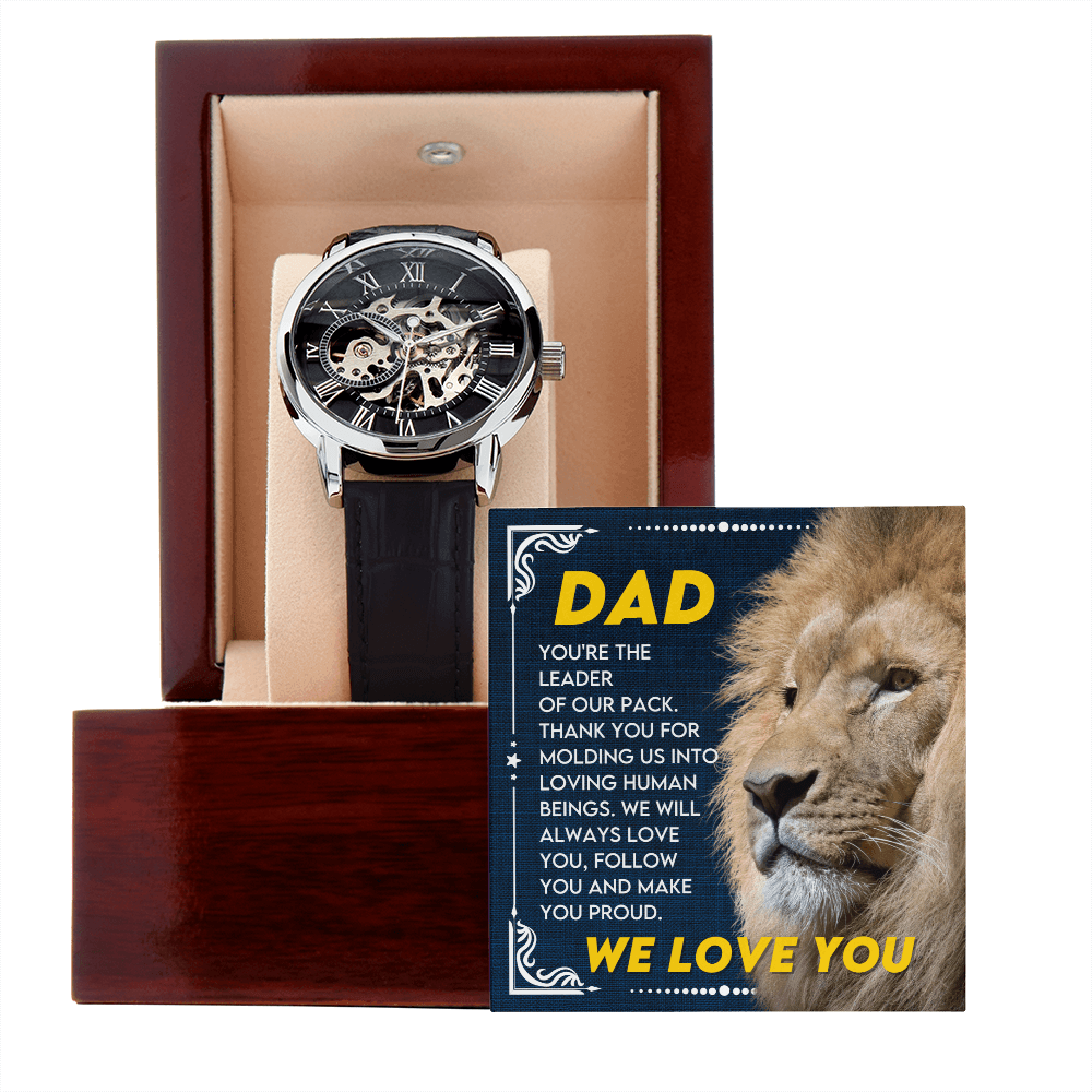 CardWelry Gift for Dad on Fathers Day from Daughter, Luxury Watch for Dad, Dad Birthday Gift, Best Watch for Dad with Message Card Watch