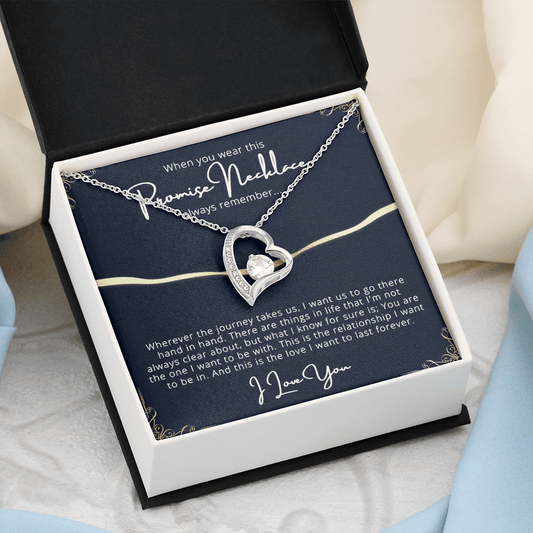 CardWelry Gift for Girlfriend Promise Necklace Forever Love, Wife Gifts for Mothers Day Jewelry