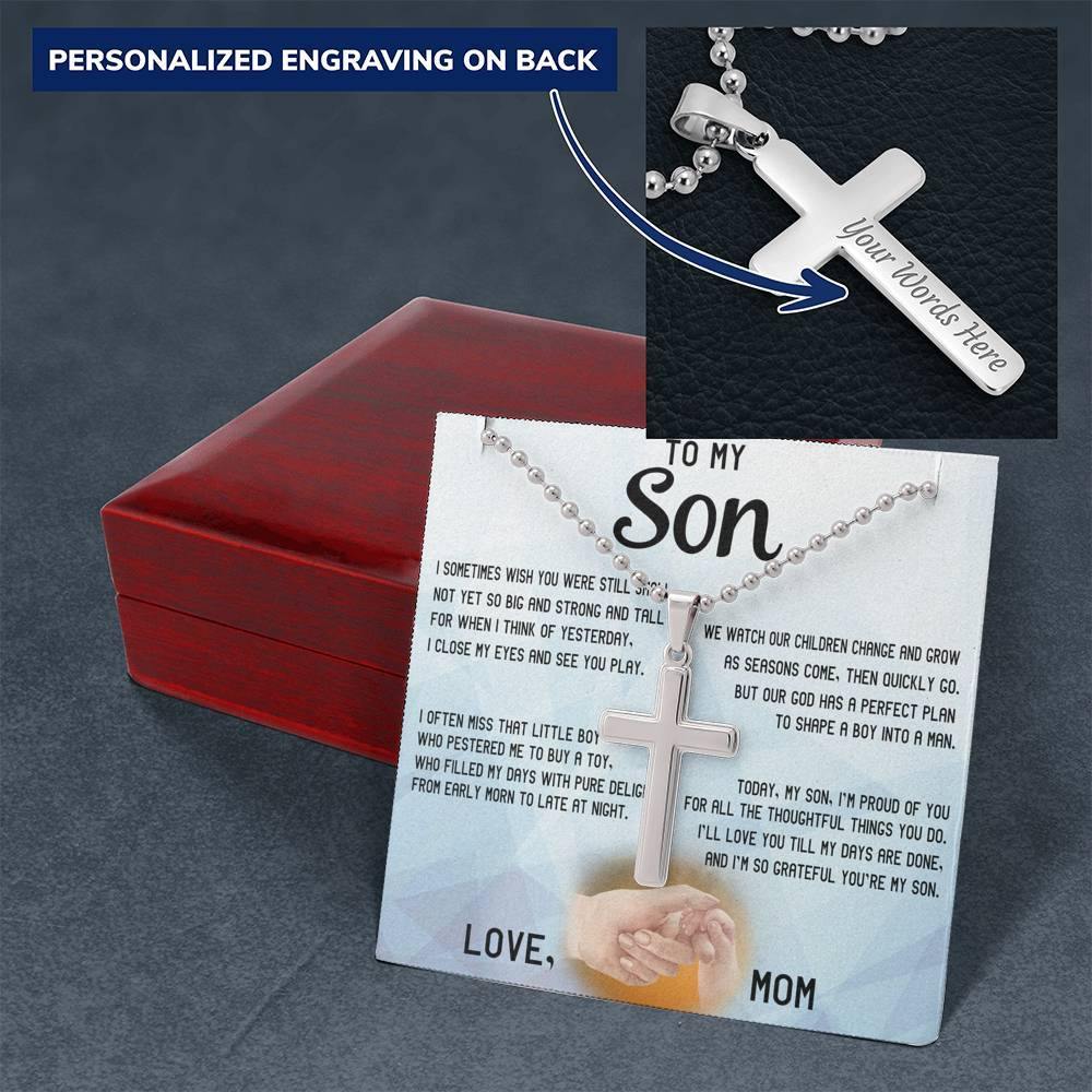 CardWelry Gift for Son Personalize Necklace from Mom, Mother and Son Gifts Jewelry