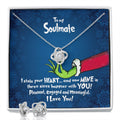 CardWelry Gift For Soulmate, The Grinch Funny Soulmate Card Love Knot Pendant Necklace Gift Jewelry