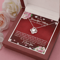 CardWelry Gift From Bride to Mom, To My Beautiful Mom on My Wedding Day Love Knot Necklace Jewelry