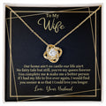 CardWelry Gift to Wife Love Knot Necklace Gift, Our Home Ain't No Castle Sentimental Gift to Wife from Husband Jewelry 18K Yellow Gold Finish Standard Box