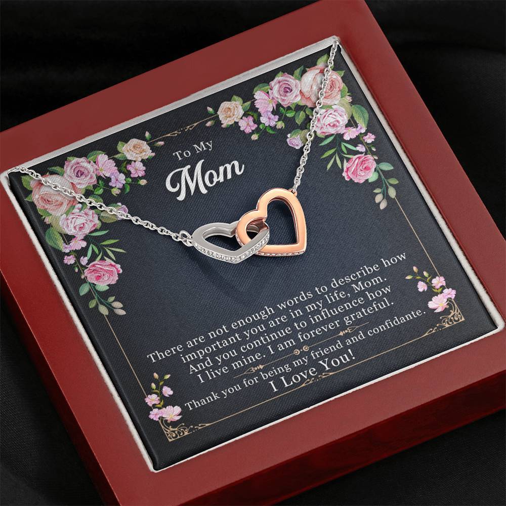 CardWelry Gifts For Mom Necklace, Mom Birthday Card Christmas Gift for Moms Mothers Gift for Her Jewelry Mahogany Style Luxury Box