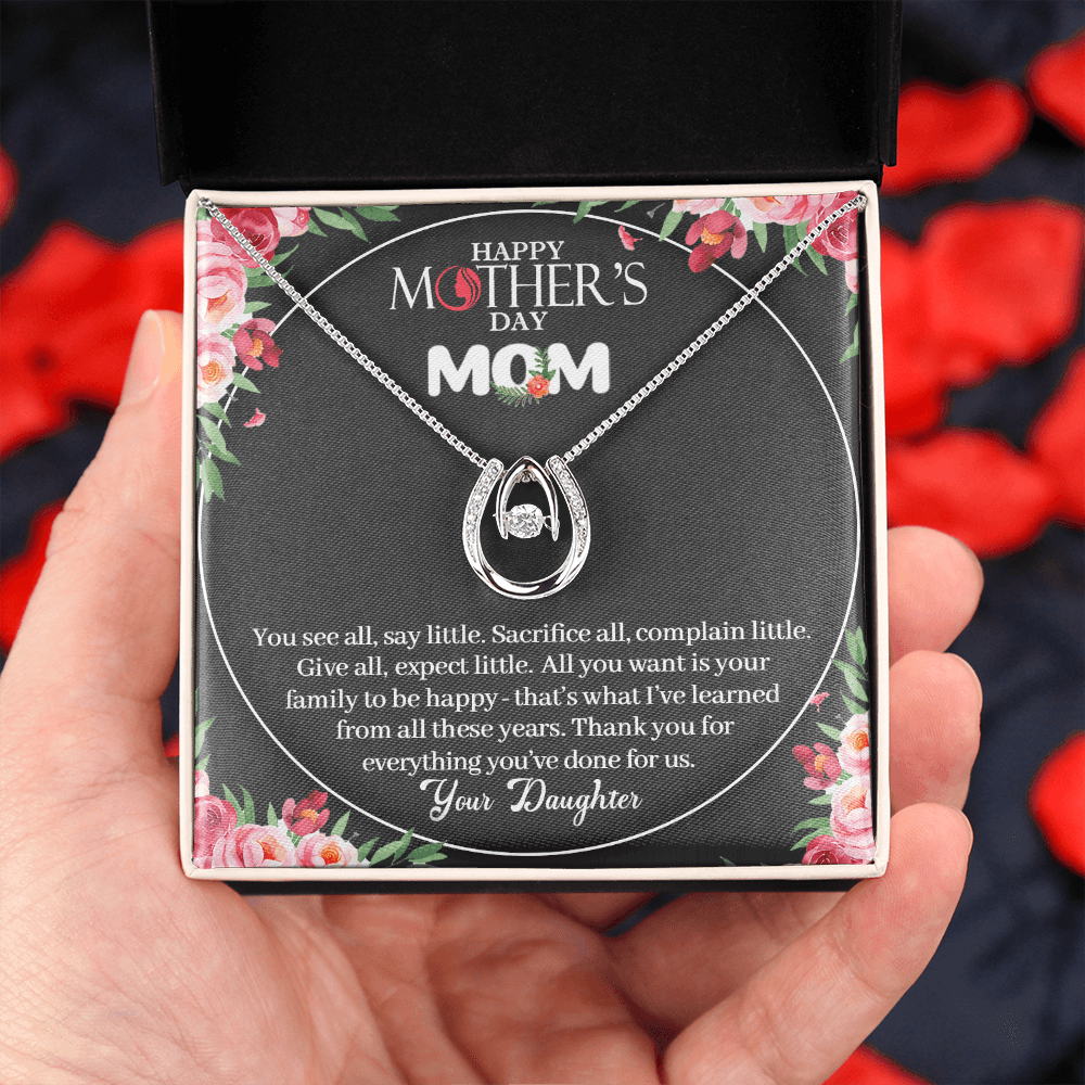 CardWelry Happy Mothers Day Mom from Daughter Mother’s Day Gift, Mother's Day Gift, Necklace Gift For Mom from Daughter Jewelry