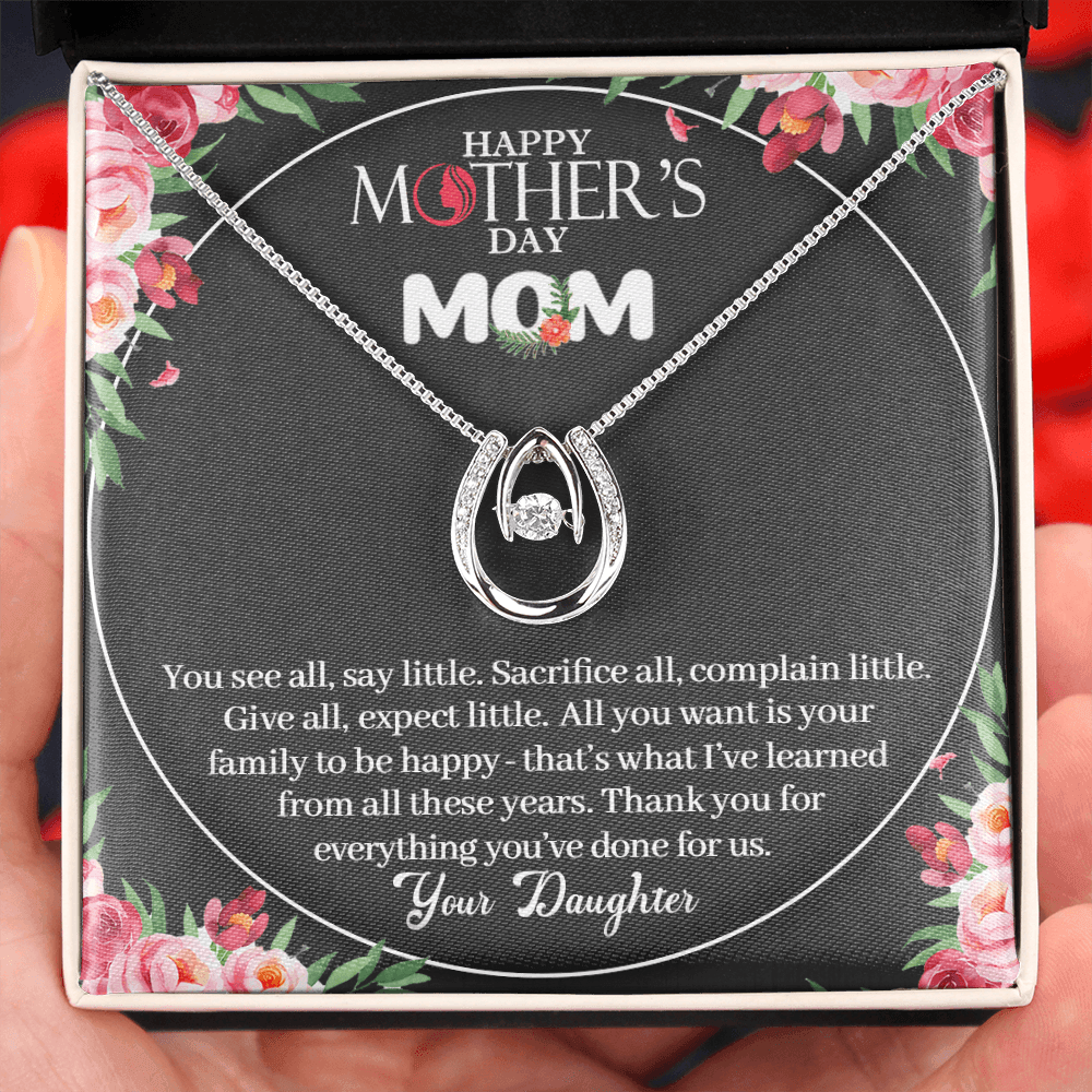 CardWelry Happy Mothers Day Mom from Daughter Mother’s Day Gift, Mother's Day Gift, Necklace Gift For Mom from Daughter Jewelry Standard Box