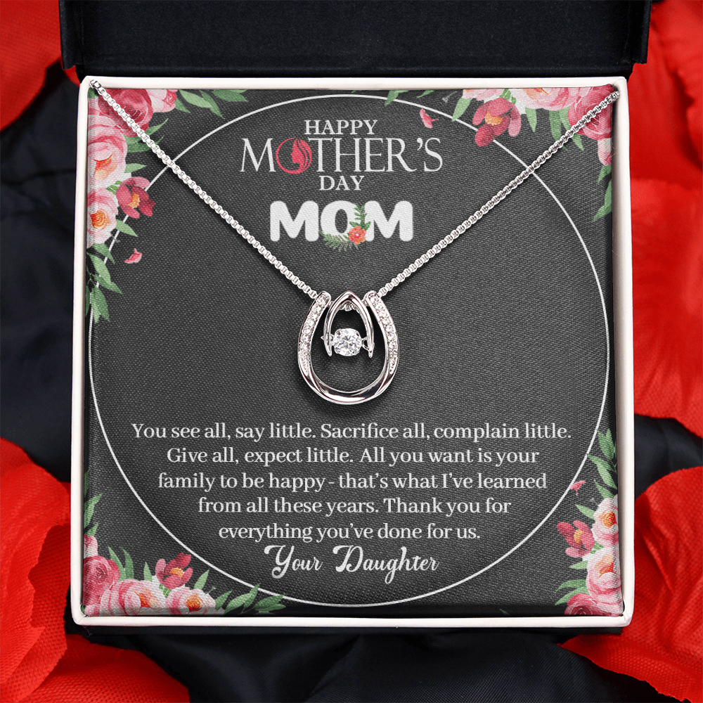 CardWelry Happy Mothers Day Mom from Daughter Mother’s Day Gift, Mother's Day Gift, Necklace Gift For Mom from Daughter Jewelry