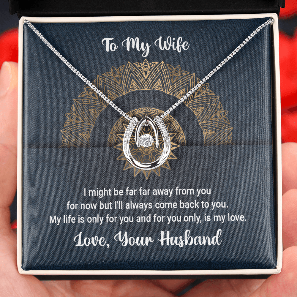 CardWelry LDR Valentine Gifts To My Wife from Husband, I might be far away Destiny necklace gift for Her Jewelry Standard Box