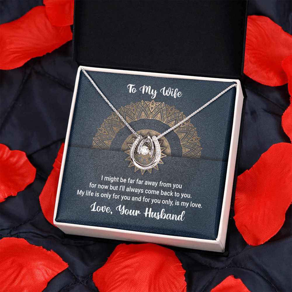 CardWelry LDR Valentine Gifts To My Wife from Husband, I might be far away Destiny necklace gift for Her Jewelry