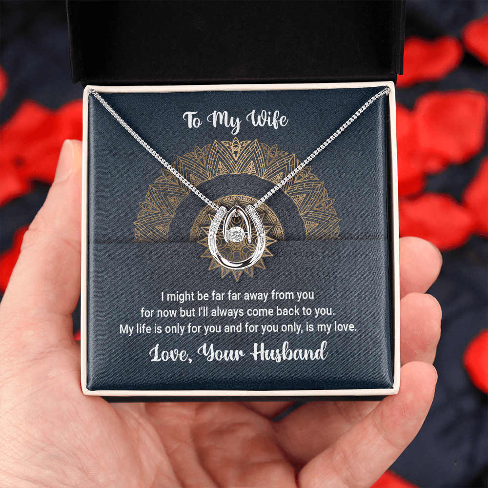 CardWelry LDR Valentine Gifts To My Wife from Husband, I might be far away Destiny necklace gift for Her Jewelry