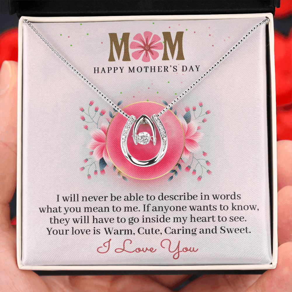CardWelry Mom Happy Mother's Day, I Love You - Message Card Necklace for Mom on Mothers day Jewelry Standard Box