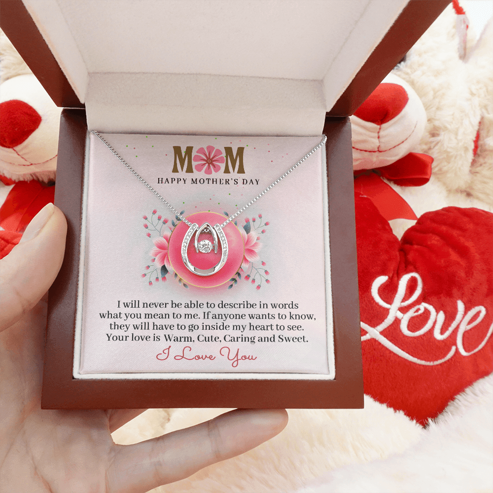 CardWelry Mom Happy Mother's Day, I Love You - Message Card Necklace for Mom on Mothers day Jewelry