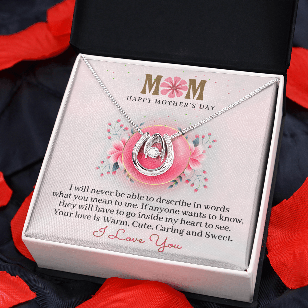 CardWelry Mom Happy Mother's Day, I Love You - Message Card Necklace for Mom on Mothers day Jewelry