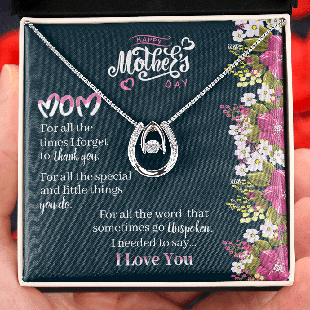 CardWelry Mom I needed to say I Love You Happy Mother's Day Message Card Necklace for Mom on Mothers day Jewelry Standard Box