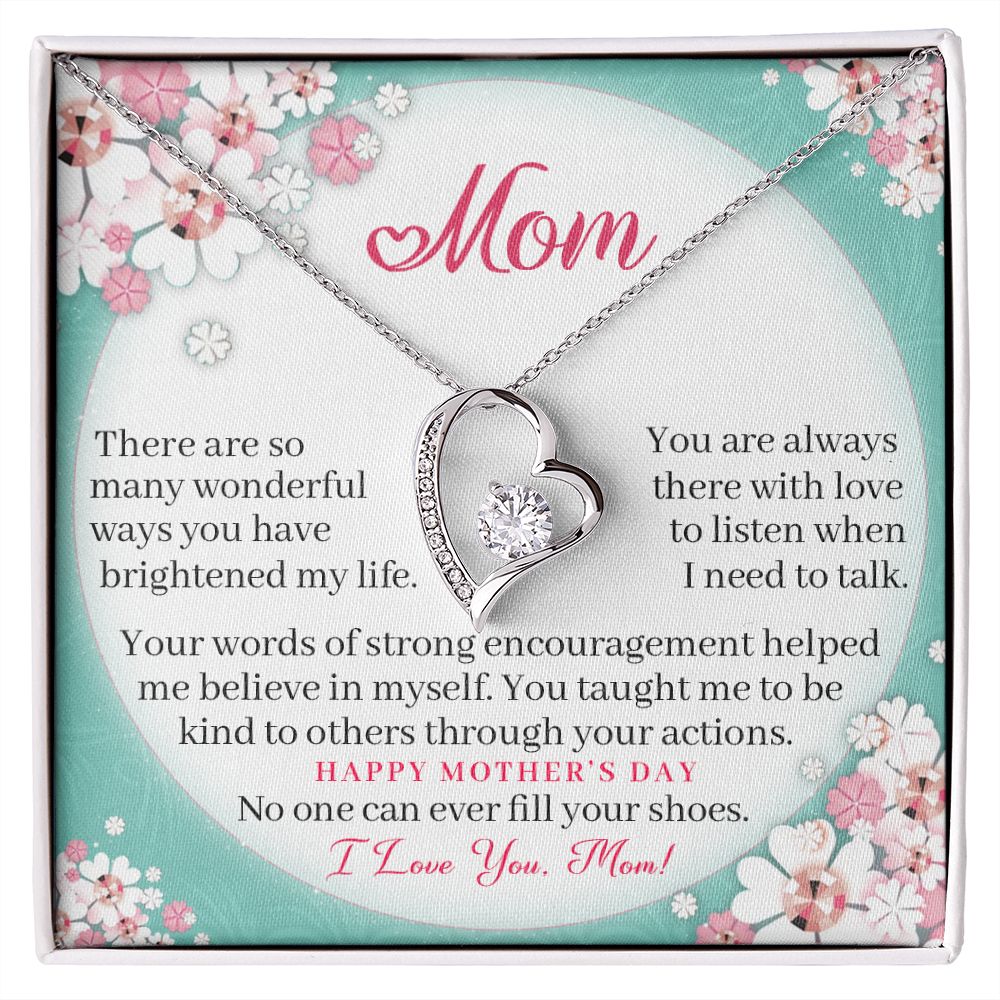 CardWelry Mom Mother's Day Gift, Sparkling Crystals and Heartfelt Message: The Ultimate Mother's Day Gift Jewelry 14k White Gold Finish Standard Box