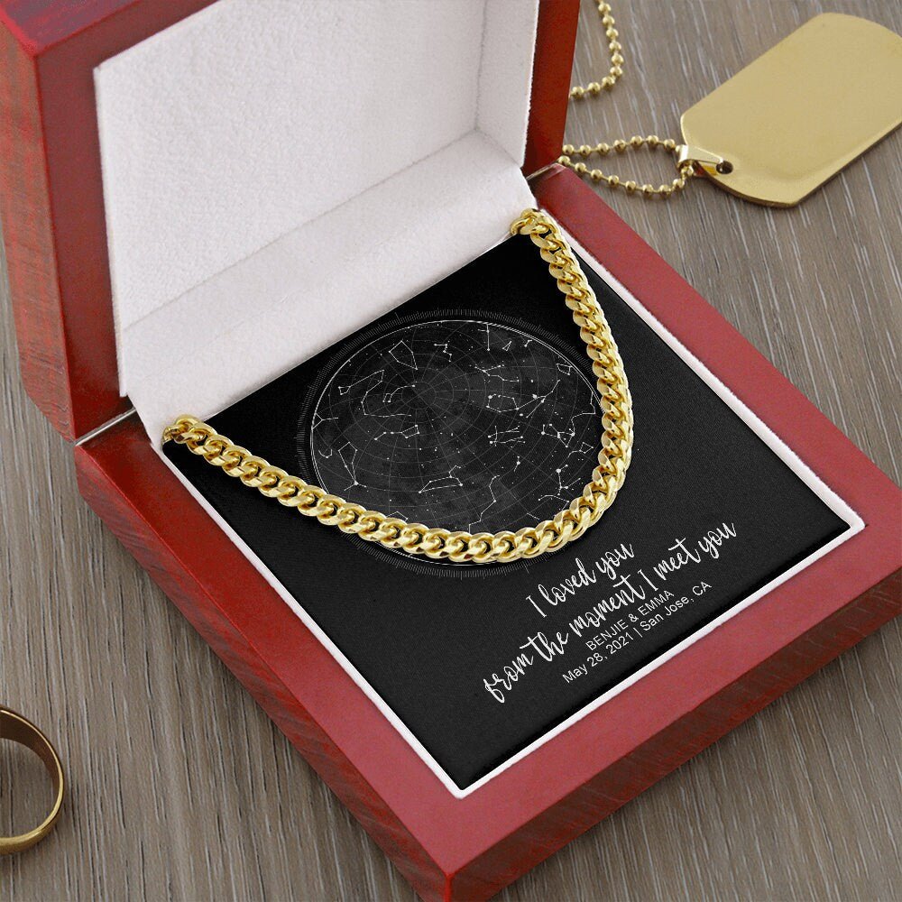 CardWelry Necklace Gift for Him, Romantic Moon Design Message Card Necklace Jewelry