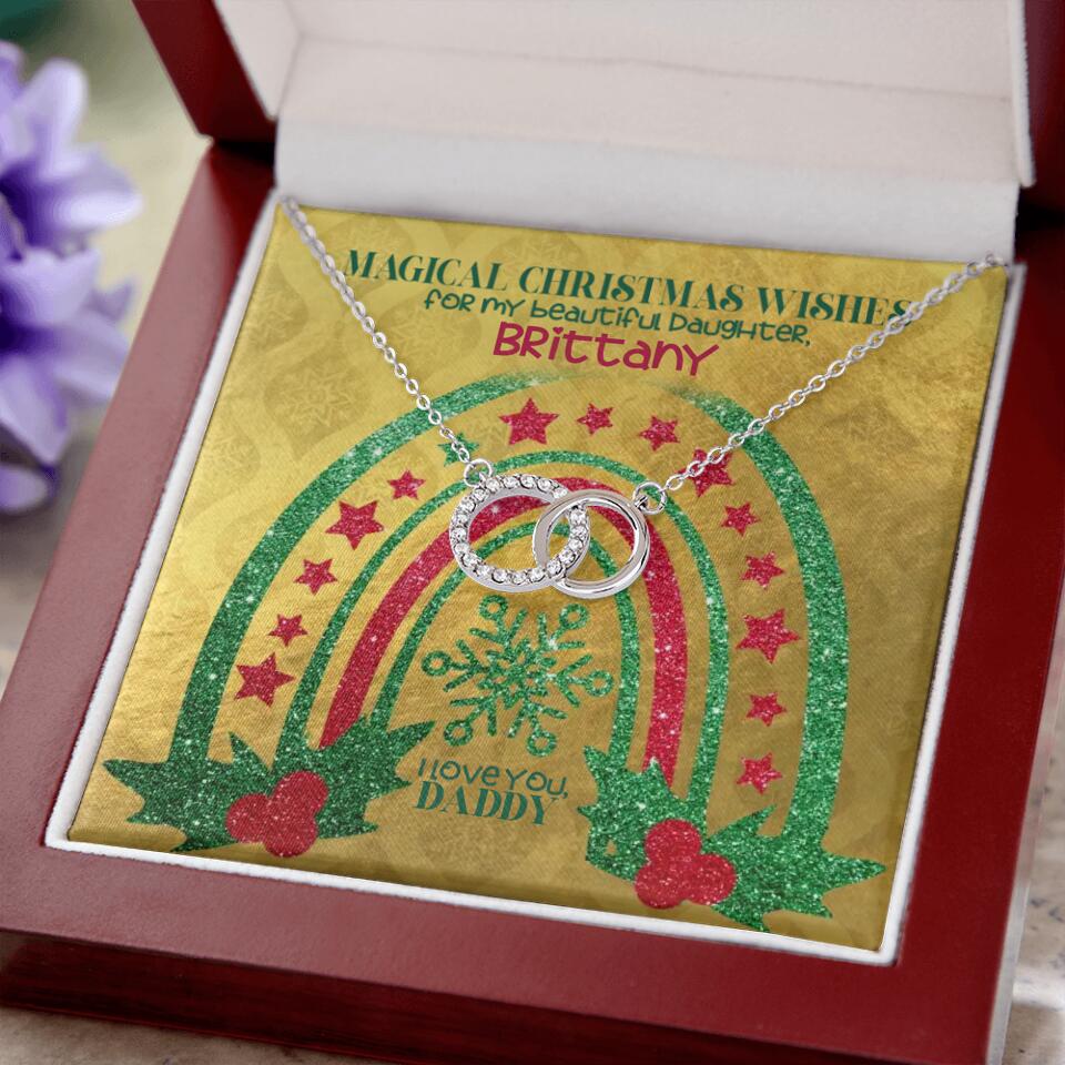 CardWelry Personalized Christmas Gift Especially for your Daughter Perfect Pair Cardwelry Necklace Gift for Her on Christmas Customizer