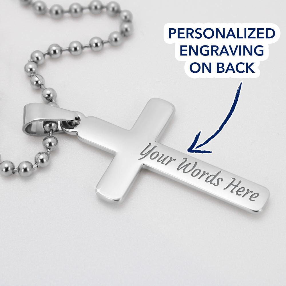 CardWelry Personalized Cross Necklace GIFT FOR husband, I MAY NOT BE YOUR FIRST, I JUST WANT TO BE YOUR LAST Jewelry