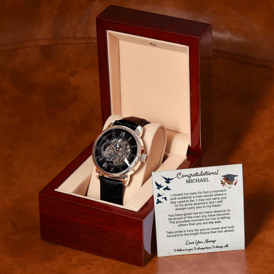 CardWelry Personalized Graduation Gift for Son, Graduation Watch Gifts for Him Customizer