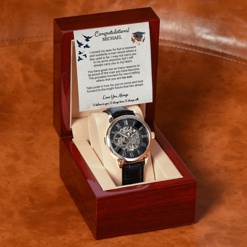 CardWelry Personalized Graduation Gift for Son, Graduation Watch Gifts for Him Customizer