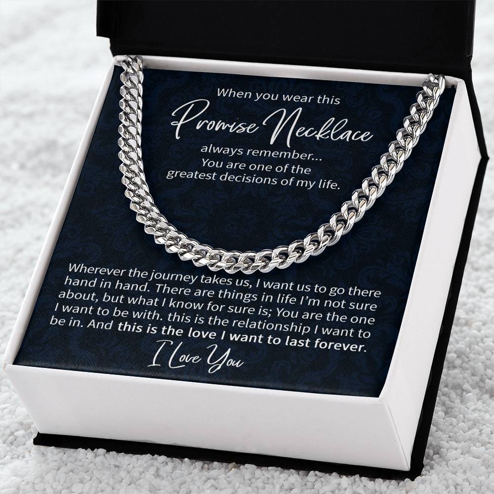 CARDWELRYJewelryPromise Necklace - Romantic Gift For Boyfriend, Gift for Fiancé, Gift for Groom, Boyfriend Anniversary Gift