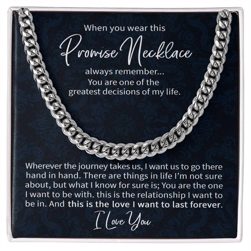 CARDWELRYJewelryPromise Necklace - Romantic Gift For Boyfriend, Gift for Fiancé, Gift for Groom, Boyfriend Anniversary Gift