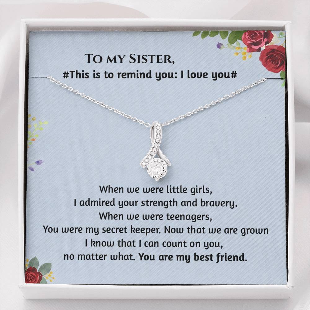 CardWelry Sister and Best Friend Necklace Gift for Her Jewelry Standard Box
