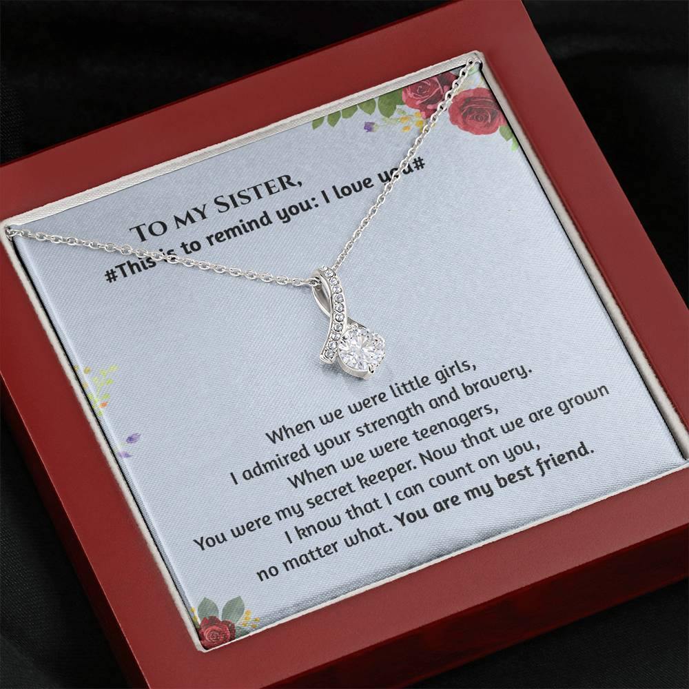 CardWelry Sister and Best Friend Necklace Gift for Her Jewelry Mahogany Style Luxury Box