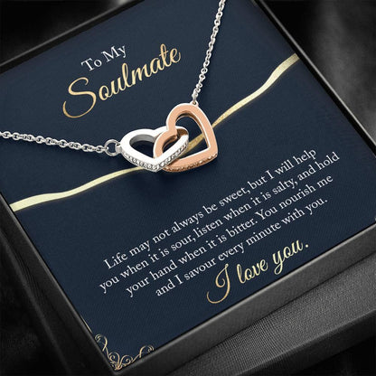 CardWelry Soulmate Necklace Gift For Her, To My Soulmate Necklace, Love Necklace Gifts Jewelry Standard Box