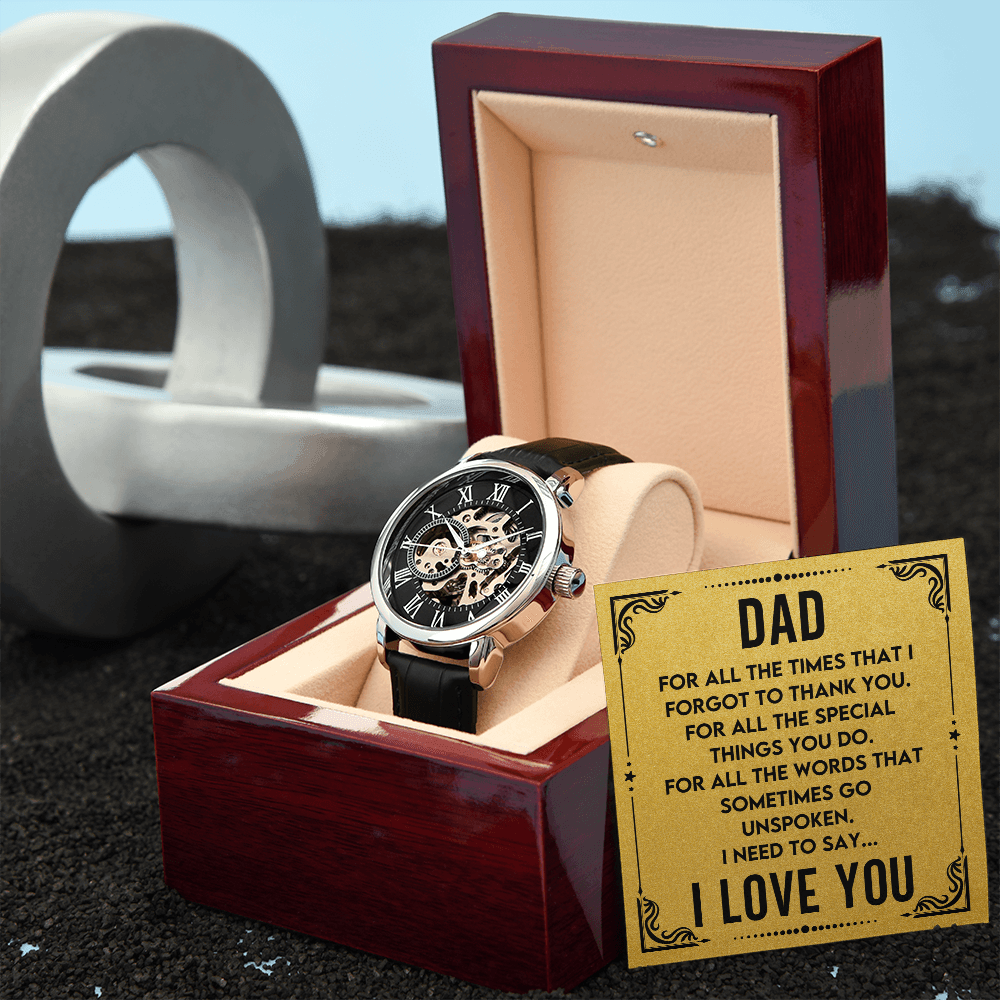 CardWelry Special Gift for Dad on Fathers Day from Daughter, Luxury Watch for Dad, Dad Birthday Gift, Best Watch for Dad with Message Card Watch