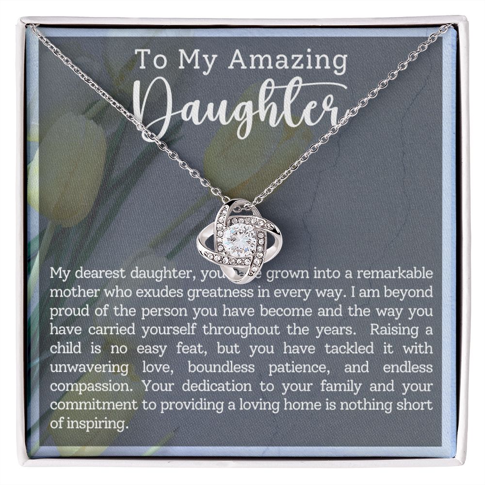 CARDWELRYJewelryTo My Amazing Daughter, I Am Proud Love Knot CardWelry Gift