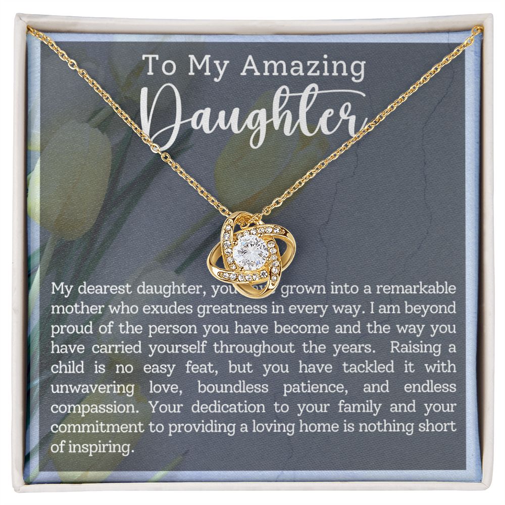 CARDWELRYJewelryTo My Amazing Daughter, I Am Proud Love Knot CardWelry Gift