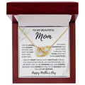 CARDWELRYJewelryTo My Beautiful Mom, I Am So Blessed That You Are My Mother Inter Locking Heart CardWelry Gift
