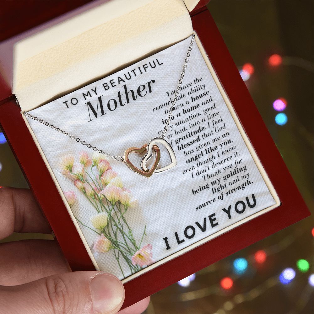 CARDWELRYJewelryTo My Beautiful Mother Inter Locking Heart CardWelry Gift
