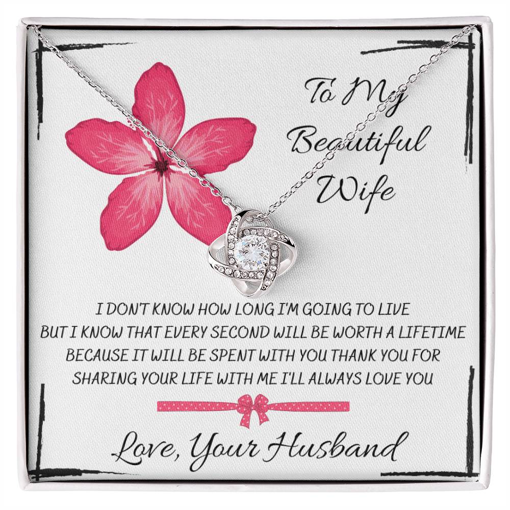 CARDWELRYJewelryTo My Beautiful Wife, I Don't Know How... Love, Your Husband - Love Knot CardWelry Necklace Gift