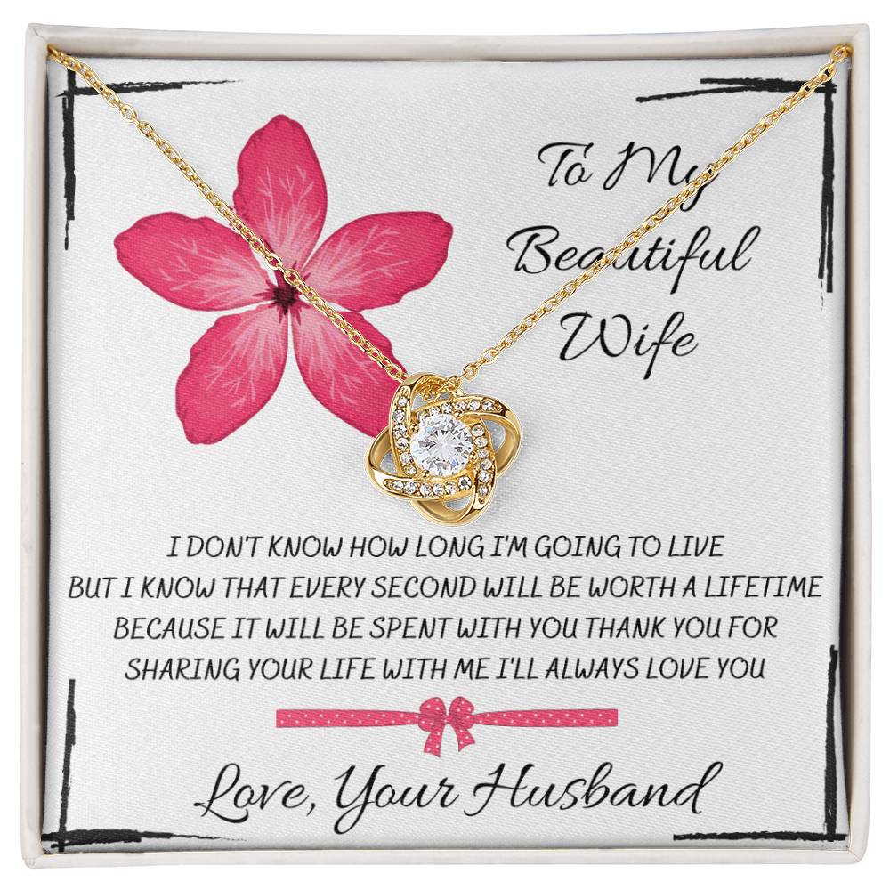CARDWELRYJewelryTo My Beautiful Wife, I Don't Know How... Love, Your Husband - Love Knot CardWelry Necklace Gift